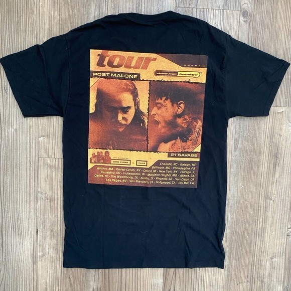 Post Malone 21 Savage Tour T-Shirt Mens Hip‎ Hop Rap Music 2018 Hipster- No Tag - Picture 2 of 4